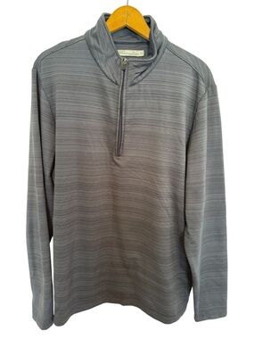 Criquet Men’s Performance Light Gray Quarter-Zip Textured Pullover Sz XL